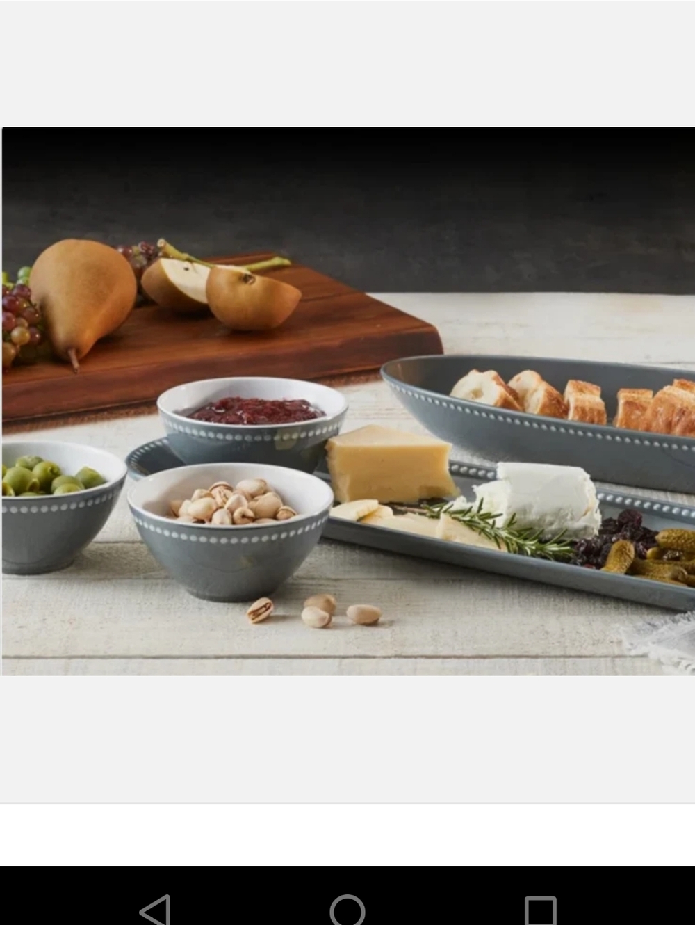 NEW Pandex 5-piece Beaded Melamine Serving Set Gray - Picture 5 of 6